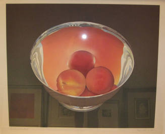 Peaches in Silver Bowl