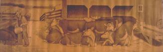 Cattle, Cartoon for Tipton Post Office Mural