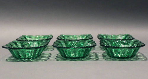 U.S. Glass Co. no. 15056 Florida (AKA: Emerald Green Herringbone, Paneled Herringbone, Prism and Herringbone, States series)