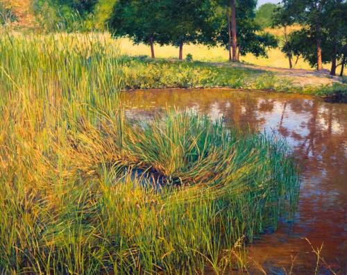 Marsh Grass and Red Pond