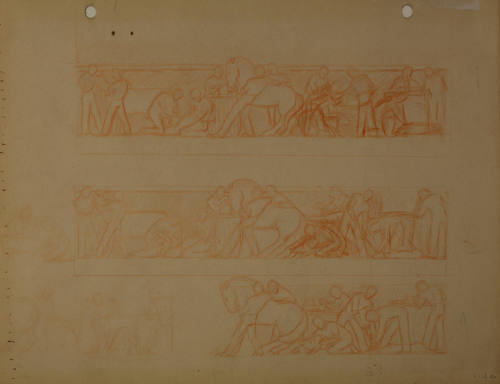 Studies for Veterinary Medicine Mural: Preliminary study