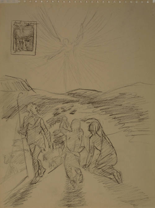 Julegranen: Sketch of religious figures