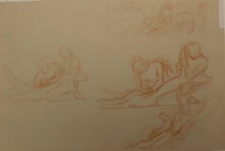 Studies for Veterinary Medicine Mural: Two men working