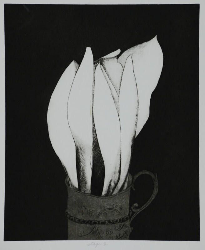 Silver Cup with Magnolia