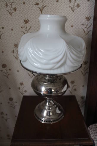 Kerosene Lamp (a), shade (b), electrified