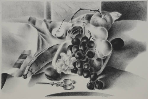 Still Life, Scissors and Fruit