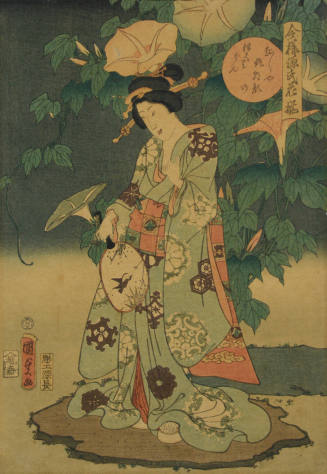 Japanese Lady with Morning Glory