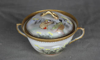 Cups with covers and saucers