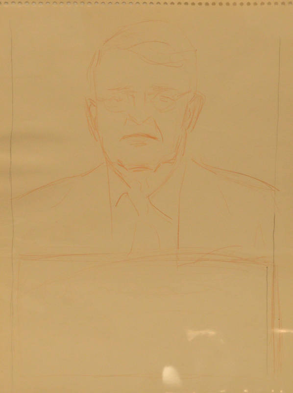 Portrait sketch or study for bas relief of man