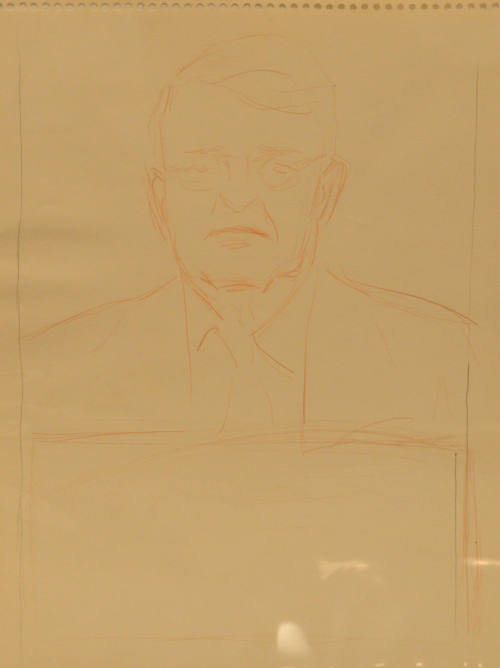 Portrait sketch or study for bas relief of man