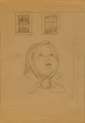 Julegranen: Christmas sketch of a girl