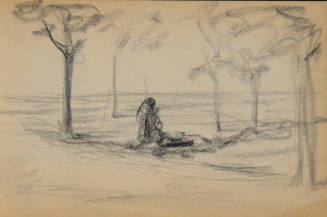 Figures in a landscape with trees
