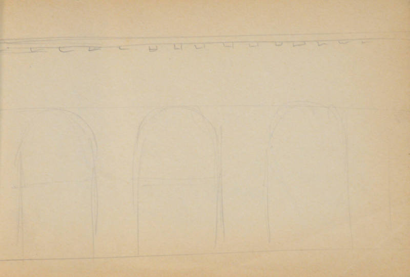 Study for the History of Dairying: Three arches
