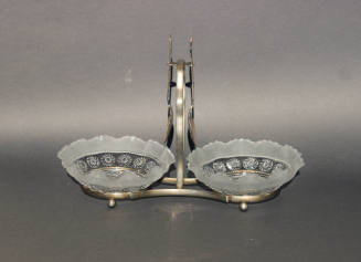 Nut Dish / Holder with Two Small Bowls, Two Spoons
