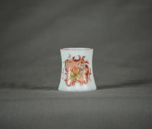 Fostoria Glass Co. No. 604 Cameo Ware pattern (AKA: Apple and Grape in Scroll)