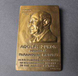 Adolf Zukor Golden Jubilee Plaque
