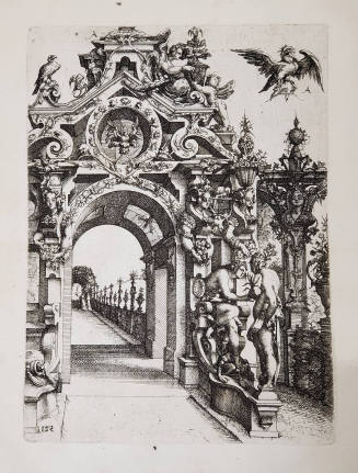 Garden gate (#152) from Architectura von Ausstheilung, Symmetria und Proportion der fünff Seulen, Nürnberg, Hubrecht & Balthasar Caymox