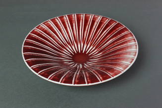 Red Fluted/Ribbed Porcelain Bowl