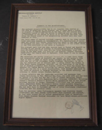 Comments on Genealogy of Petersen Family