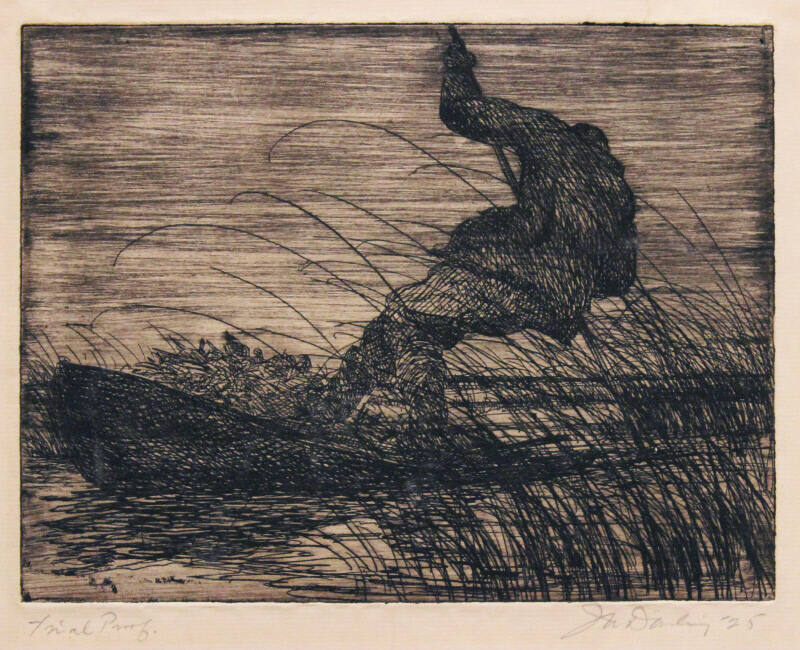 Untitled (duck hunter in a boat)