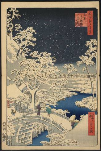 Meguro Drum Bridge and Sunset Hill, from the series One Hundred Famous Views of Edo