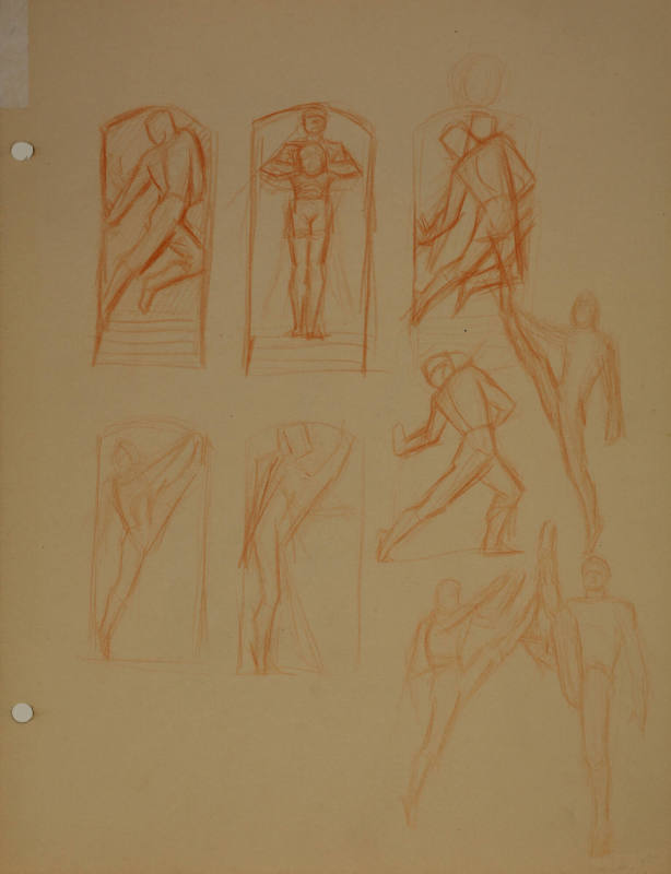 Study for Three Athletes: Athletes in motion