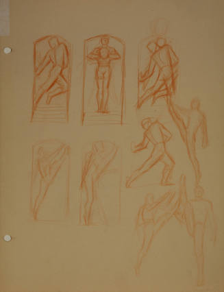Study for Three Athletes: Athletes in motion