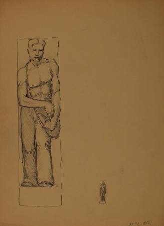 Study for Agronomy Mural: Man with a seed bag