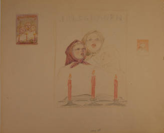 Julegranen: Christmas sketches of three children singing