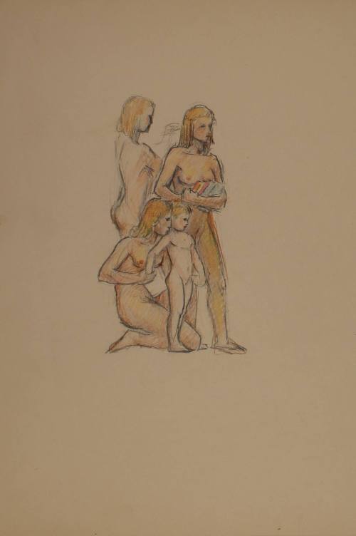 Nude female figures study