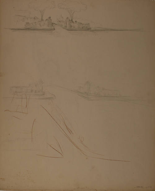 Study for Campus Entrance: Two sculptures