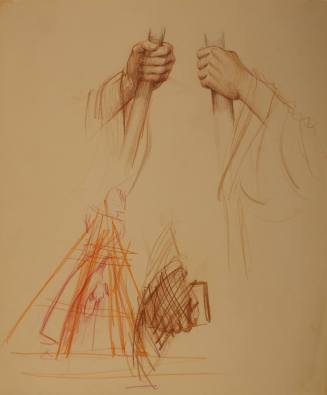 Study for Saint Bernard of Clairvaux: Studies of hands and figure