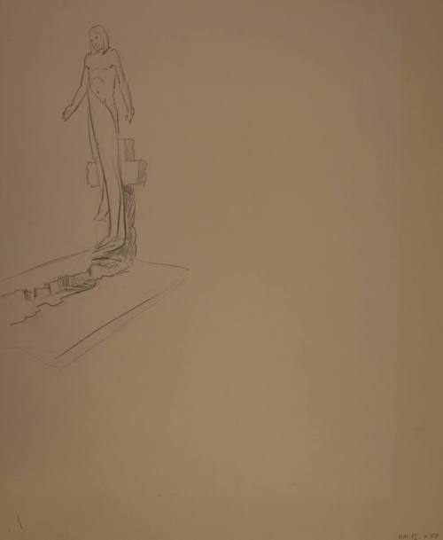 Studies for Cemetery Christ: Preliminary sketch