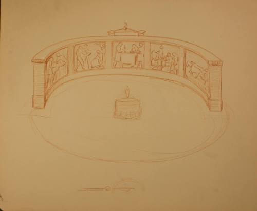 Study for Amphitheater: Flame of learning