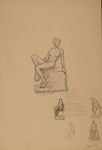 Sketch tennis player for Women's Gymnasium (Forker Building) as well as one of Hans Christian Andersen study.