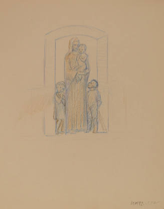 Study for Madonna of the Schools: Figure studies