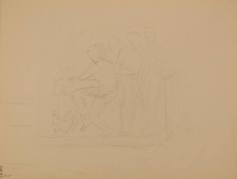 Study for Veterinary Medicine Mural: Figures and animals