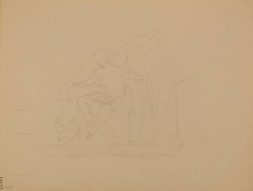 Study for Veterinary Medicine Mural: Figures and animals