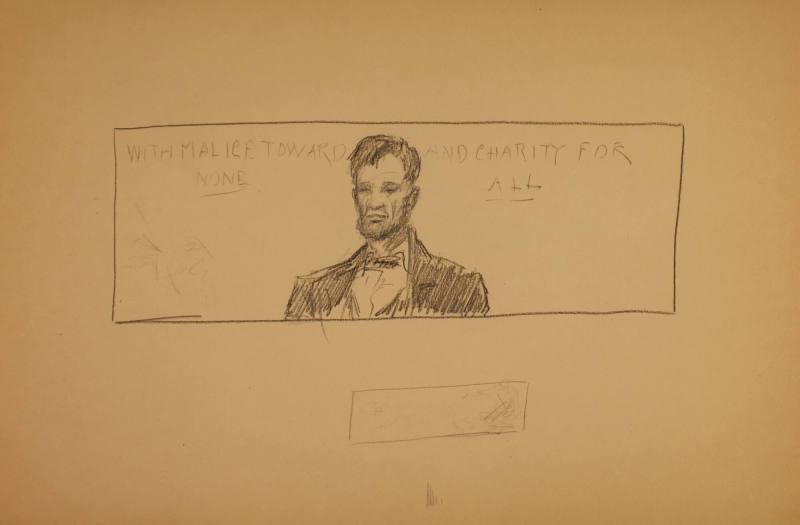 Study for Abraham Lincoln Plaque: Concept sketch