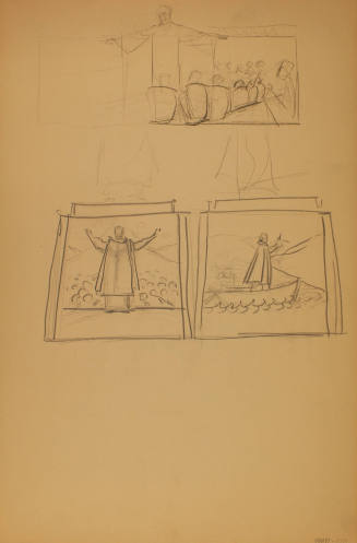 Study for Saint Francis Xavier: Studies for bas reliefs