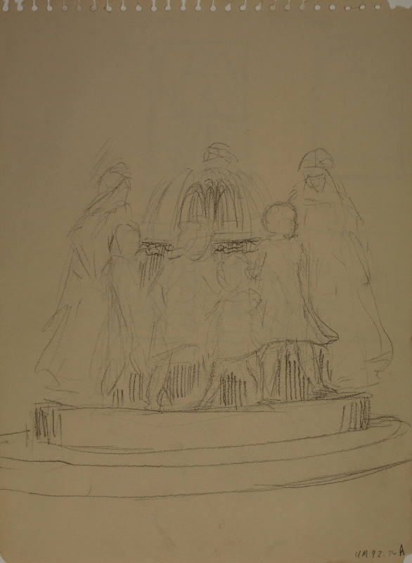 Study for Madonna of the Schools: Figure studies